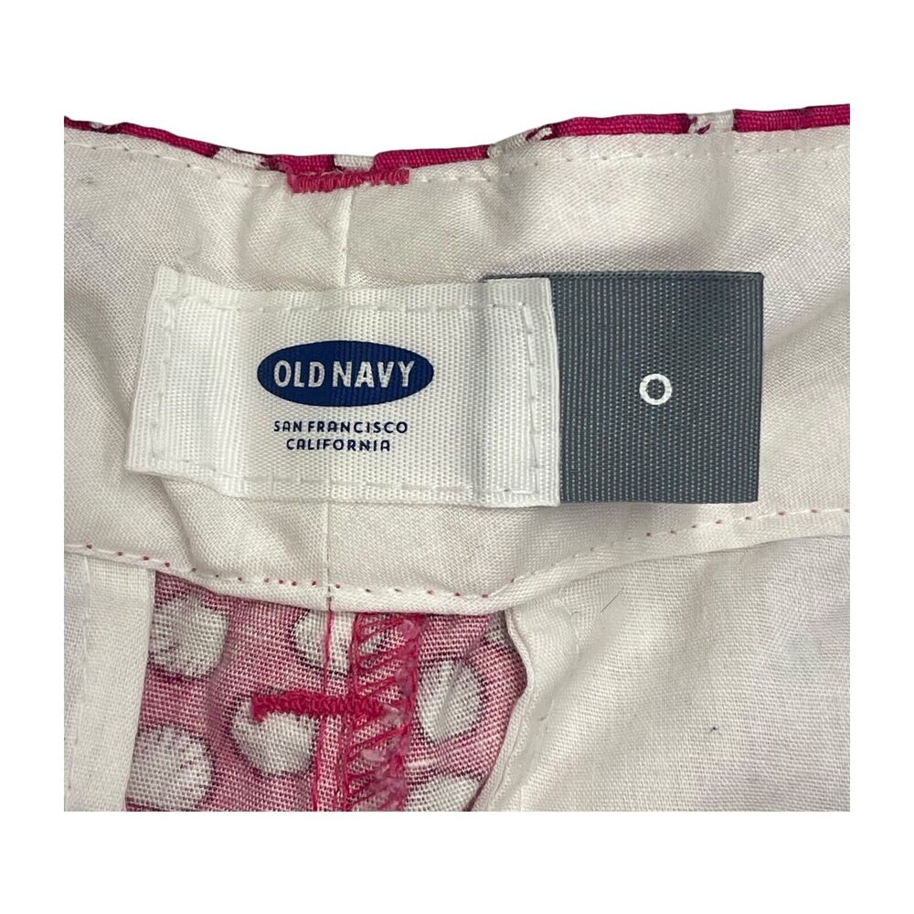 Old Navy Chino Shorts Women’s 0 Pink Clam Shell Print 100% Cotton - Picture 3 of 6